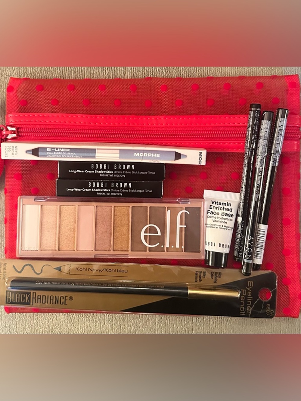 Eyeshadow and eyeliner collection with Bobbi Brown, ELF, morphe, Avon and more.